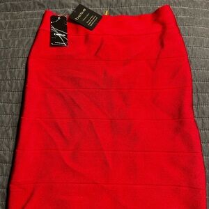 Bebe Vibrant Red Pencil Skirt